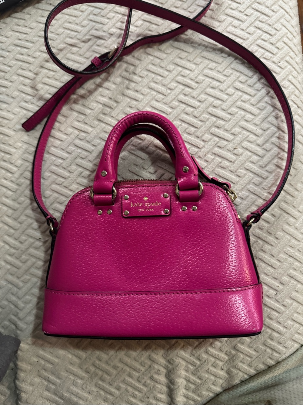 Kate Spade Wellesley Hot Pink Leather Crossbody Satchel Bag